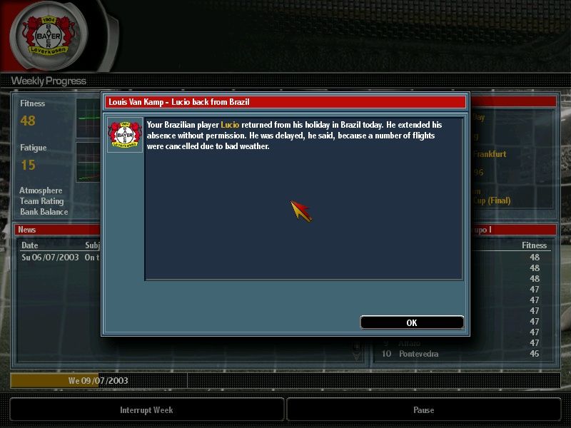 Total Club Manager 2004 screenshot 5 for Playstation 2